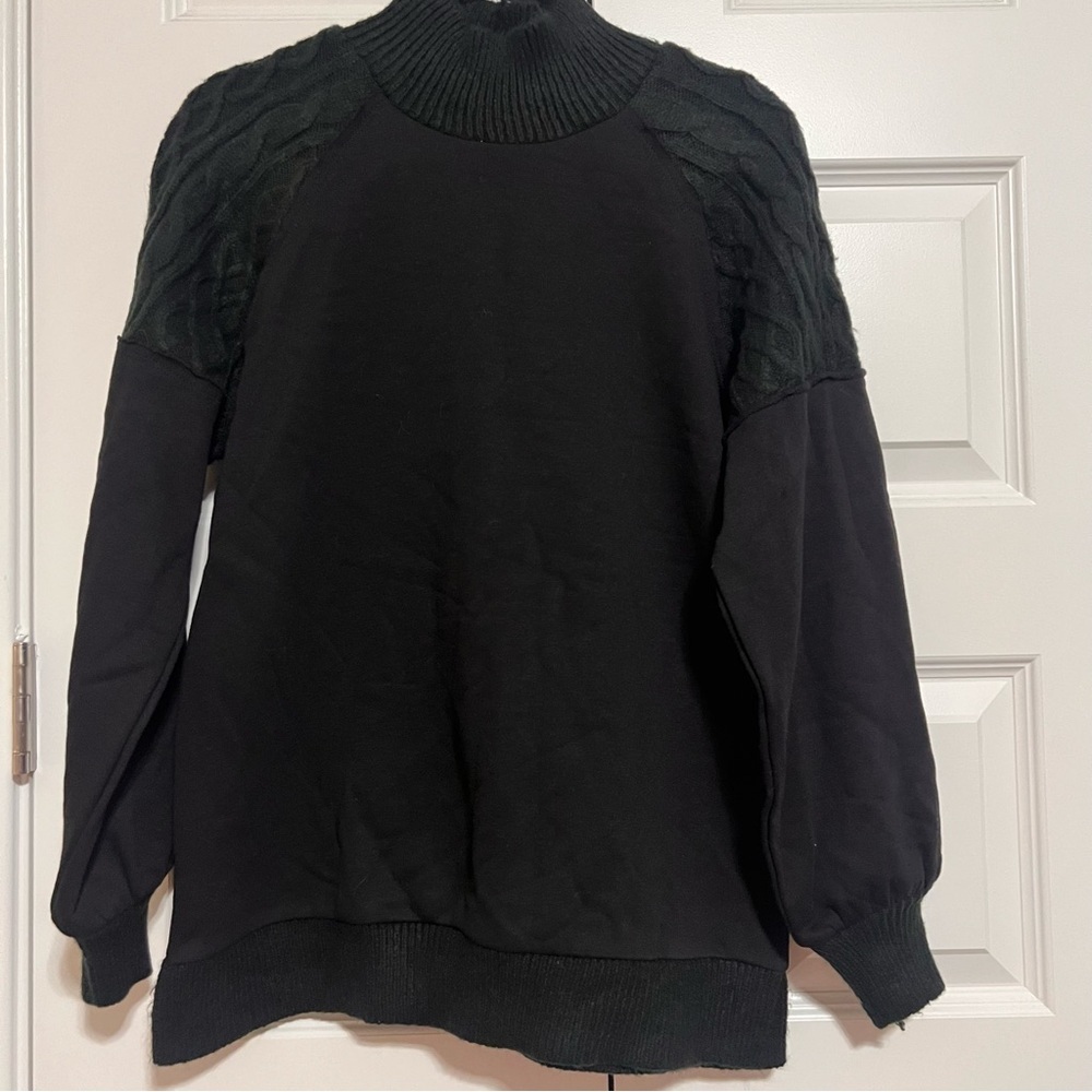 Time and Tru Black Mock Turtleneck Sweater